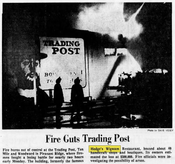 Hedges Wig Wam Restaurant - May 1972 Fire (newer photo)